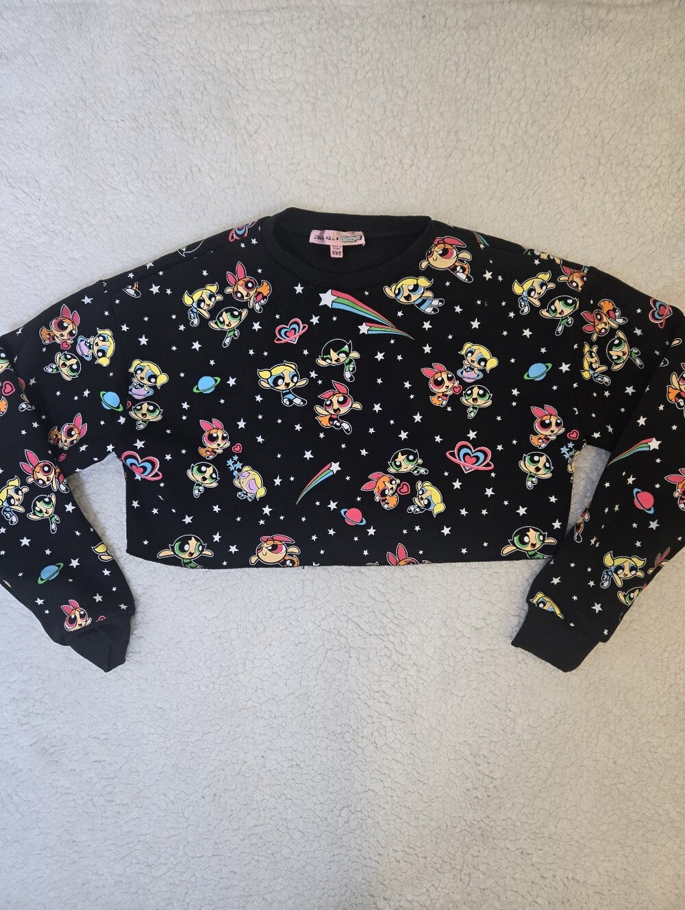 Dolls Kill x The Powerpuff Girls Sugar and Spice Graphic Crewneck XXS Cropped